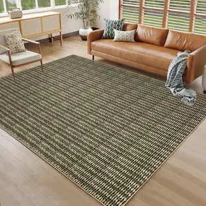 【GARVEE】Kitchen Modern Printed Area Rug Easy to Clean Home Aesthetic Decor Carpet,Brown 9x12