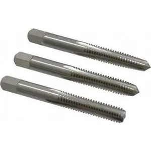Cleveland Right Hand 3-Piece High-Speed Steel Twist Drill Tap Set, 5/16-18 UNC, 4 Flute, Bottoming Plug & Taper, Bright Finish, 2.719" OAL, C54511