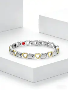 Titanium Steel Magnetic Heart Bracelet, High Quality Bracelet, Creative Fashion Accessory, Available in 3 Colors, Perfect Holiday Gift, Casual Style