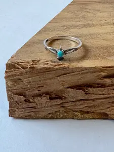 Eagle Turquoise Ring - Sterling Silver - Size 9