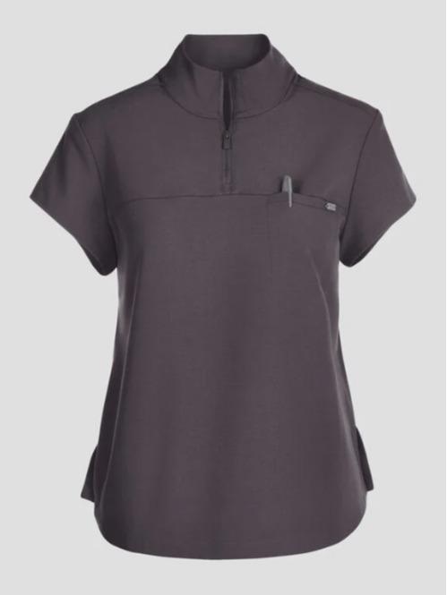 Healing Hands Quest Women's 1-Pocket STRETCH Tuck In Half Zip Collar Scrub Top