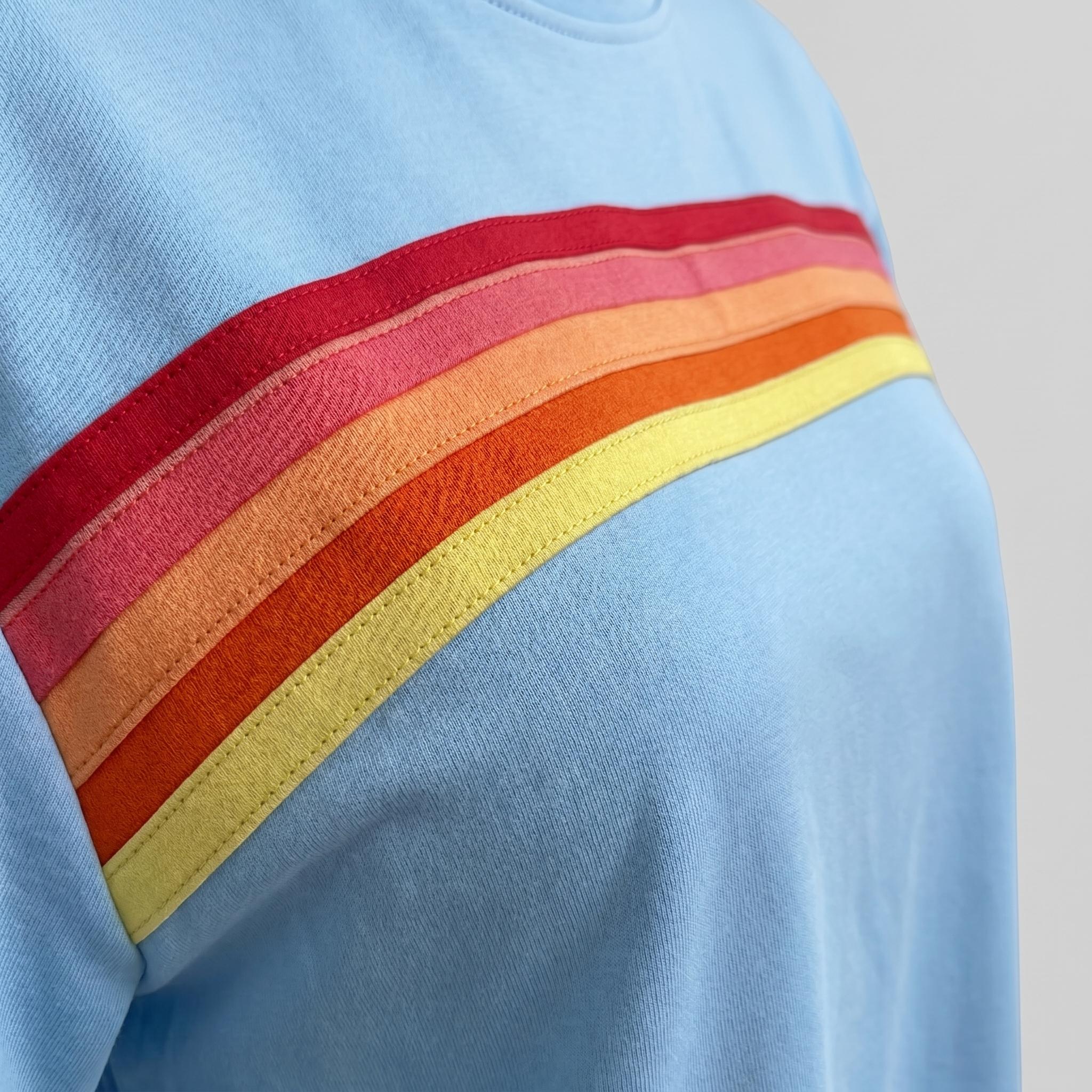 Women's Short 2-Piece Rainbow Strip Outdoor Sportswear Set - Loose Fit Crop Top & Bottoms, Solid Round Neck, Short Sleeves, Lightweight Breathable Blend Clothing, Baby Blue, Baseball Use, Light Spandex Women's Clothes tiktokshopspringglowup, 2 Piece Sets, Women's Short 2-Piece Rainbow Strip Outdoor Sportswear Set - Loose Fit Crop Top & Bottoms, Solid Round Neck, Short Sleeves, Lightweight Breathable Blend Clothing, Baby Blue, Baseball Use, Light Spandex Women's Clothes tiktokshopspringglowup, 2 Piece Sets,