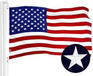 American USA Flag | 2x3 ft 2.5x4 ft 3x5 ft 4x6 ft 5x8 Ft 6x10 ft | ToughWeave Series Embroidered 300D Nylon | Country Flag, Embroidered Stars, Sewn Stripes, Indoor/Outdoor, Vibrant Colors, Brass Grommets Banners Multicolor