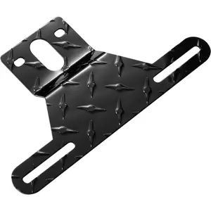 Aluminum Trailer License Plate Light Bracket with Light Mount Hole for Trailers Trucks (Black)