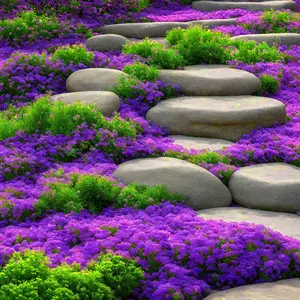 20000pcs Purple Creeping Thyme Seed for Planting Flowers Seeds Perennial Ground Cover Plants, Lawn Alternative, Fragrant, Drought-Tolerant