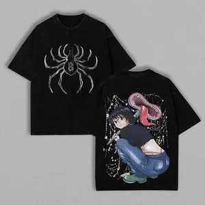 valentine shirts Hunter x hunter HXH Shizuku Murasaki phantom troupe hot spider 8 Anime Manga Game Double Printed Acid Washed Tee T-Shirt Menswear men's graphic tees