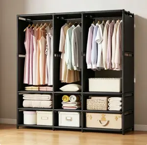 1pc Portable Closet, Multifunctional Fashion Wardrobe, Dustproof, Freestanding Clothes Storage Rack, Bedroom/Living Room Organizer, Holiday/Christmas/Kids Gift hat