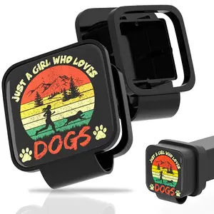 Just a Girl Who Loves Dogs Hitch Cover for 2 Inch Receivers - Trailer Hitch Cover Tube Plug Insert Cap, Compatible with Pickup, SUV, Jeep, Cars, Trucks, RV & More Exterior Accessories
