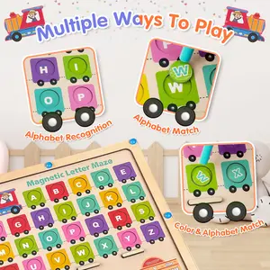 Train Wooden Color Matching Counting Puzzle for Toddlers  Educational Fine Motor Skills Toy Montessori Busy Board