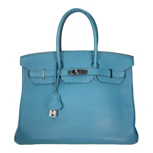 Pre-owned HERMÈS Togo Tote Bags 35cm Birkin Bag Blue Cobalt