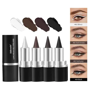 Matte Gel Eyeliner Stick, Longwear Eyeliner, Easy to Use, Rich Color Rendering, Portable Eye Shadow Stick with Plant Squalane, Strong Color Return