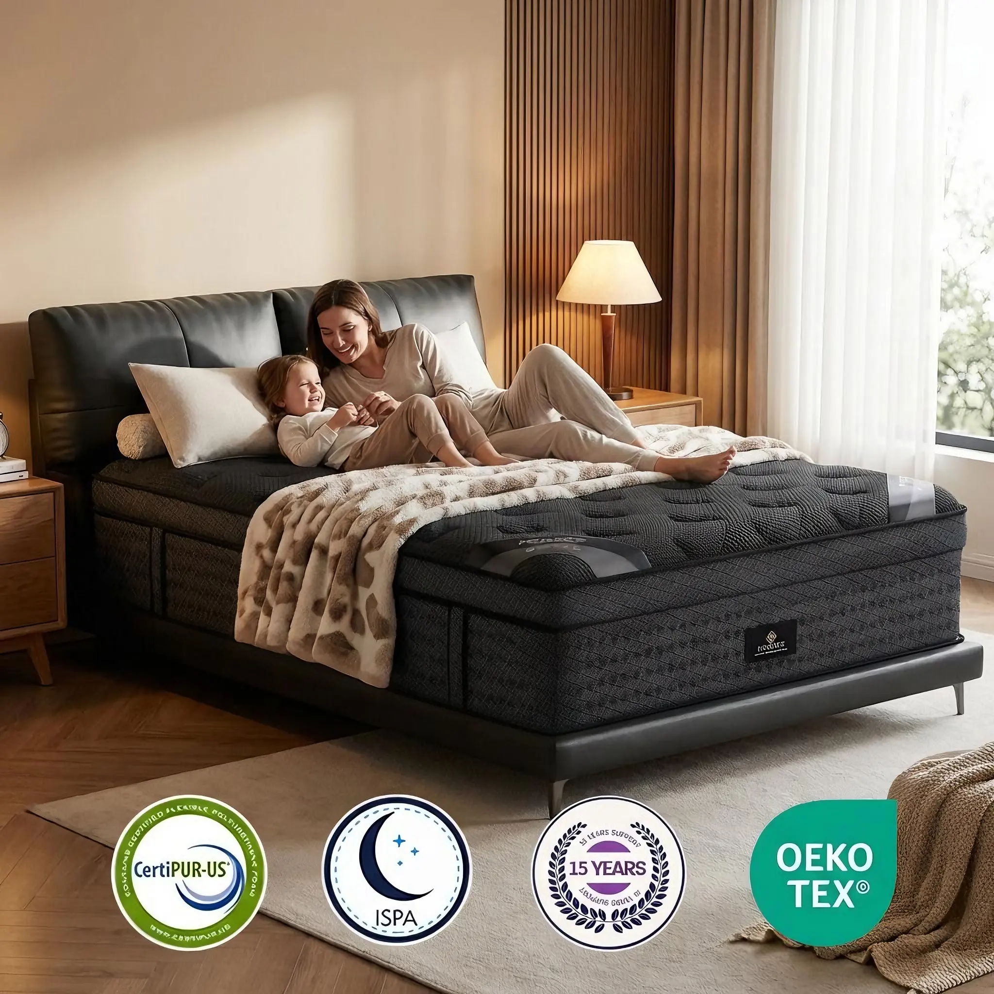 Fiberglass-Free Hybrid Mattress 12/14/16 Inch Queen/King/California King/Twin Size Gel Cooling Layer, in a Box, Euro Top Memory Foam Mattress, Medium Firm, Pocket Spring Support, Strong Edge Support, Breathable Comfort