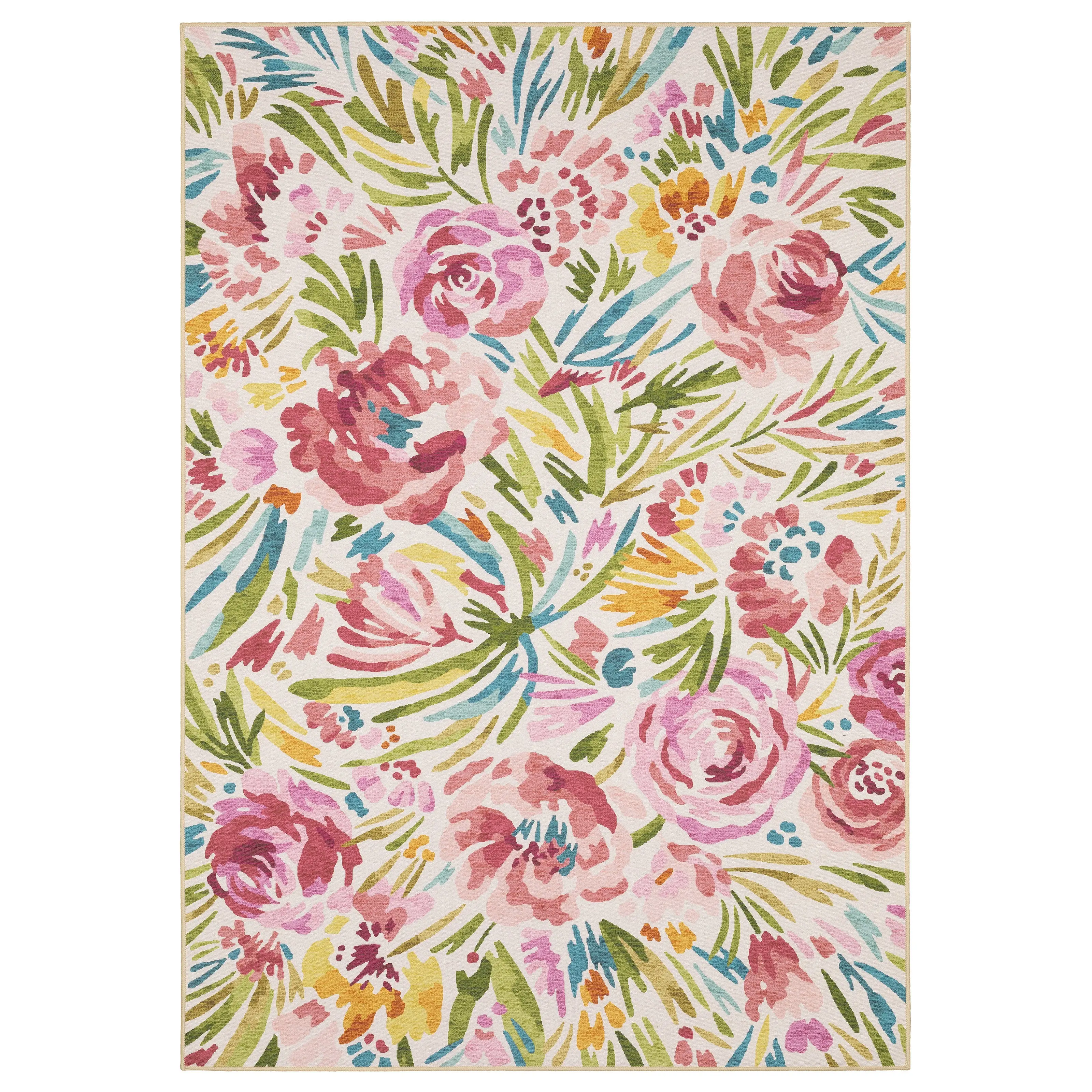 Oriental Weavers Fiji FIJ01 Beige Pink French Country Machine Printed Rug