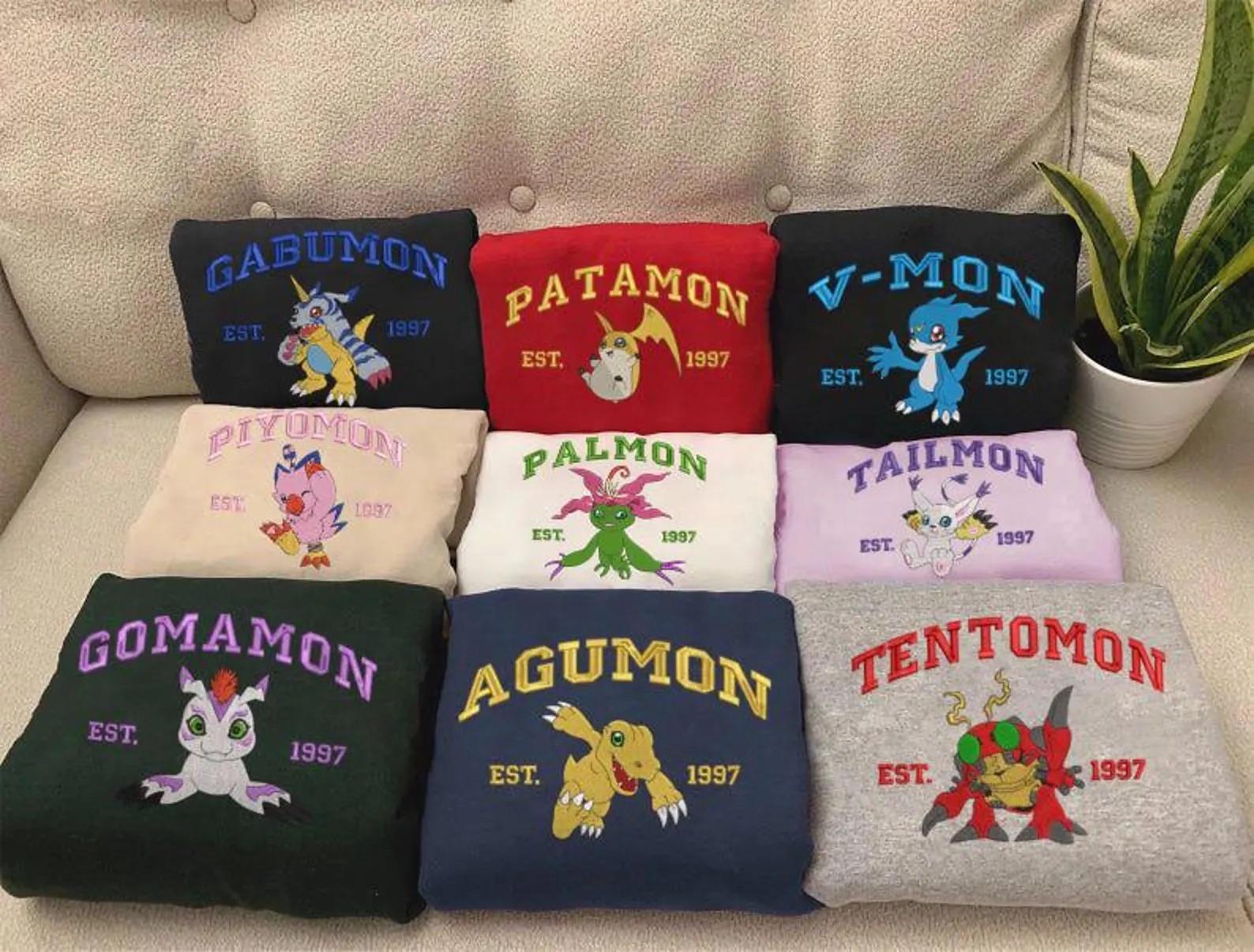 Digimon Adventure Embroidered Sweatshirt, Embroidered Anime Shirt, Funny Characters Movies Sweater, Gift for Anime Fans Crewneck Sweatshirt Digimon Adventure Embroidered Sweatshirt, Embroidered Anime Shirt, Funny Characters Movies Sweater, Gift for Anime Fans Crewneck Sweatshirt