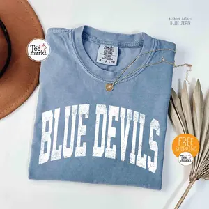 Comfort Colors® Blue Devils Shirt, Blue Devils Mascot T-shirt, Blue Devils Game Day Shirt, Blue Devils Homecoming Shirt, Football Fan Shirts