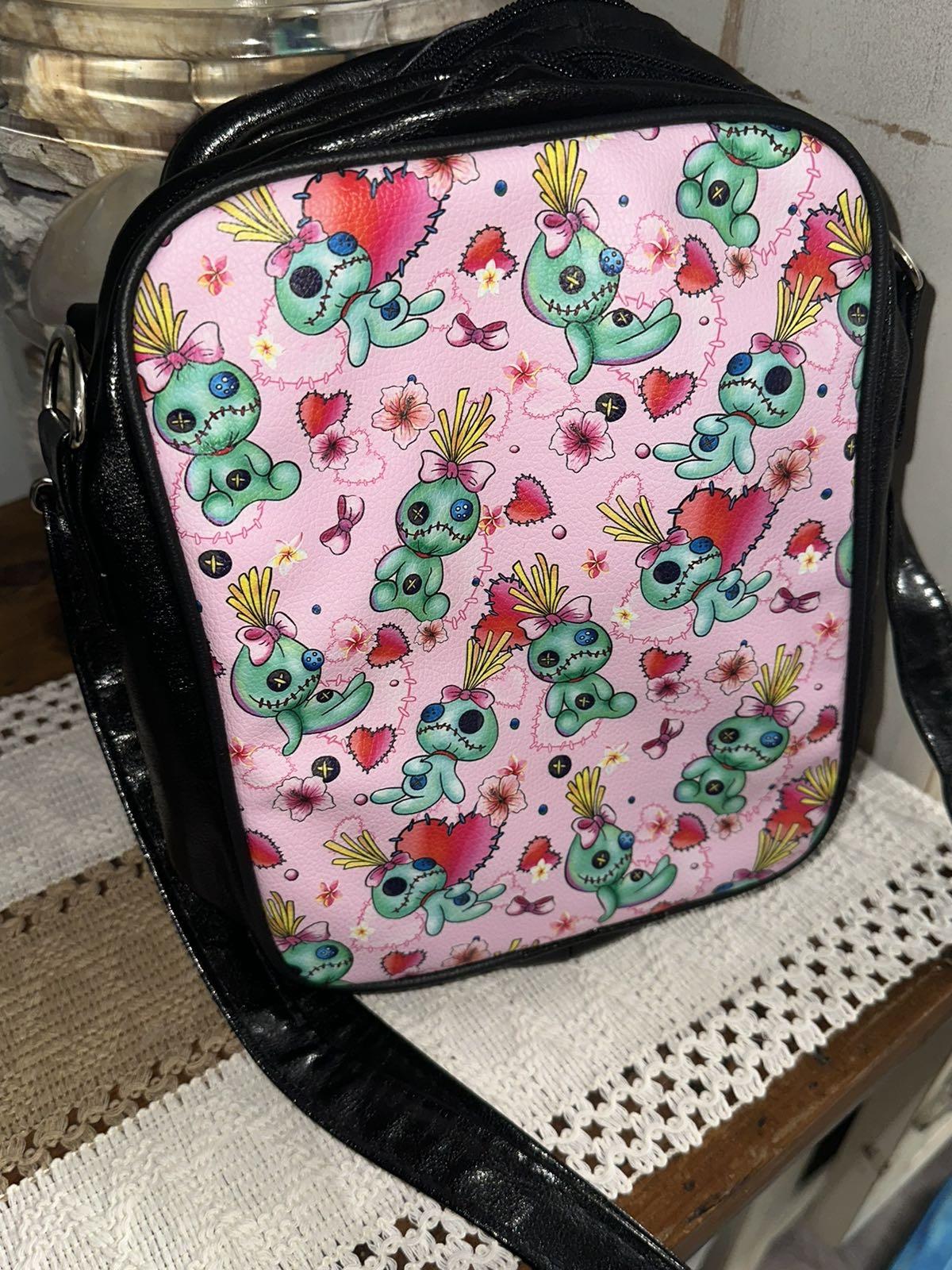 Custom Vinyl Pink Voodoo Doll Handmade Crossbody Purse