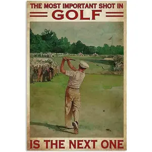 Ben Important Shot in Golf Metal Tin Sign Poster Wall Plaque Vintage Kitchen Farm Yard Garage Club Retro Signs Bathroom Warn Man Cave Bar Wall Decor