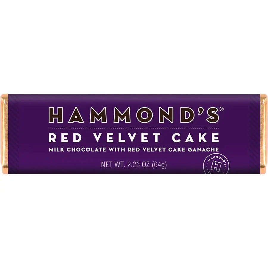 Hammond's Red Velvet Ganache Milk Chocolate Bar 2.25 oz 12 ct
