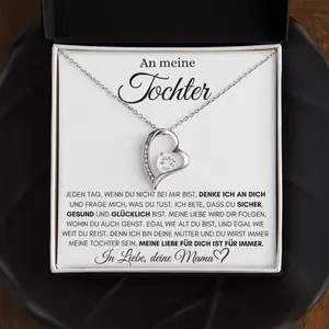 Tochter Geschenk Von Mama, Mutter Tochter Kette, Tochter Weihnachtsgeschenk, Tochter Geburtstagsgeschenk, Tochter Geburtstag Geschenkkarte, Mother's day Gift Necklace With Meaningful Message Card Inside