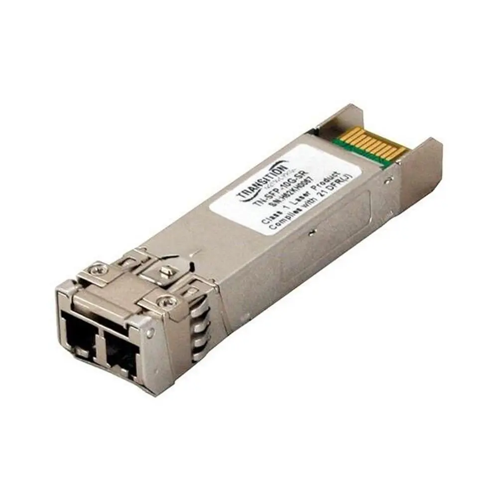 Transition Networks TN-SFP-10G-SR 4.0 dB SFP+ Transceiver Module - 10GBASE-SR, 10Gbps Ethernet Optical TX/RX, 850nm Laser, 3.3V, LC Pluggable, w/ Digital Diagnostics (DMI), 300/82/33m, 985/269/108ft, None