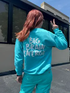 Big Brain Energy Crewneck Sweatshirt – Seafoam