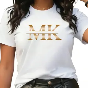 Womens White Graphic Tee Short Sleeve Crewneck Soft Stretch Casual Basic T Shirt Minimalist Letter Print Trendy Streetwear Top For Everyday Outfits