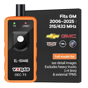 [GM only not universal 315/433MHz] EL-50448 TPMS Relearn Tool for GM Tire Sensor TPMS Reset Tool Tire Pressure Monitor system Activation Tool OEC-T5 for GM Buick/Chevy/Cadillac Series Vehicles 2023 Edition (Battery not included)