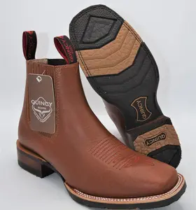 Botin Charro Quincy con Punta Cuadrada y Suela de Hule Q82BU2751