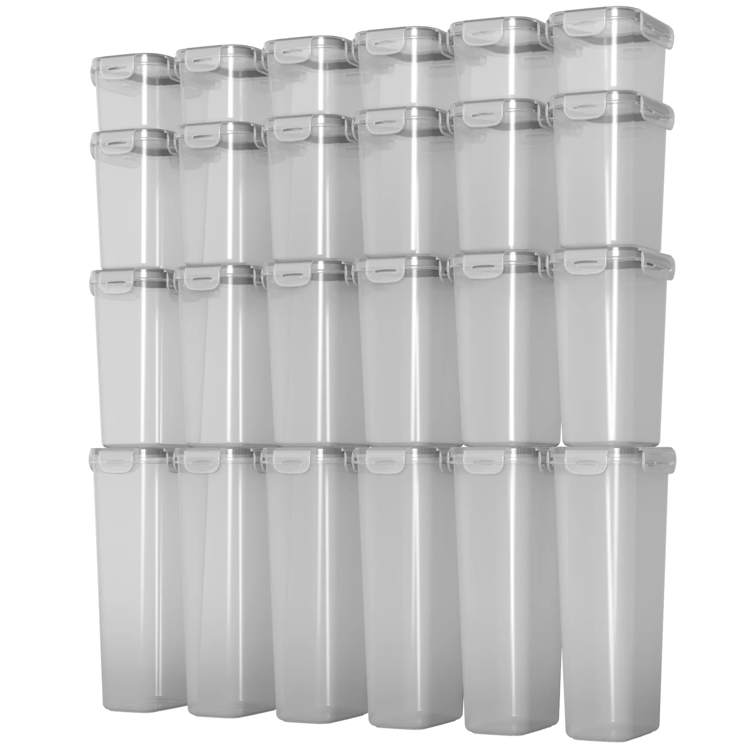 Kichly Airtight Food Storage Containers Set with Lids 24 Pack BPA-Free Plastic Pantry Organizers for Cereal Flour Sugar & Dry Food Clear Reusable