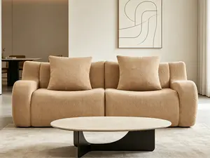 Boneless Teddy Fabric Soft Sofa for Living Room - No Assembly Required, Anti-Slip Design Indoor Furniture Bean Bag