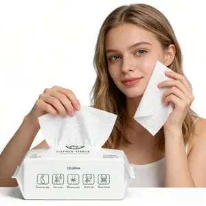 Disposable Face Towels, 1/2/4 Packs Face Towelettes for Washing & Drying, Soft Dry Wipes Facial Tissue for Travel, Camping, Home Hand Wipes and Other Outdoor Activities Use, Napkin, Single Use Tissues, Korean Facial Cleansing Cloths