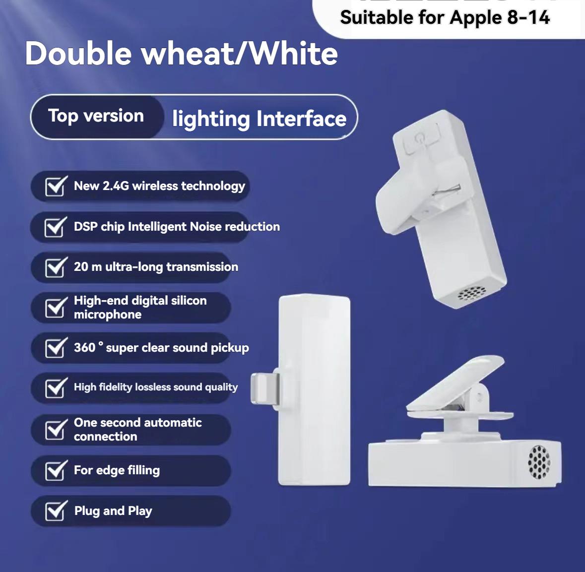 Mini Wireless Mic for iPhone & Android [Plug-Play] - Noise Reduction Lapel Microphone for TikTok, Zoom & Vlogging