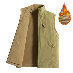 Men's Winter Fleece-Lined Vest — Thick Insulation, Multi-Pocket Design for Hiking & Layering