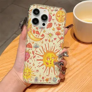 Sunflower Pattern Phone Case, Cute Phone Protective Cover, Phone Accessory Compatible with iPhone 11 12 13 14 15 16 Pro Max XR XS Max, Casing