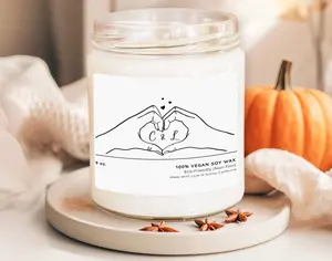 Custom Couple Soy Wax Candle, First Name Initial Candle, Anniversary Candle, Valentine Gifts, Lovers Candle,(PC-2COU)