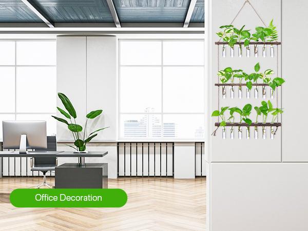 Renter-Friendly Large Indoor Plant Wall Hanger 3-Tier Glass Test Tube Planter 15.7" Wide for Small Apartments Office Spaces Decor Hanging