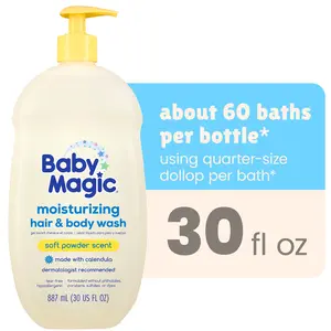 Baby Magic Tear-Free Gentle Hair and Body Wash for Infants, Soft Powder Scent, Hypoallergenic, 30 Oz Naterra International Inc