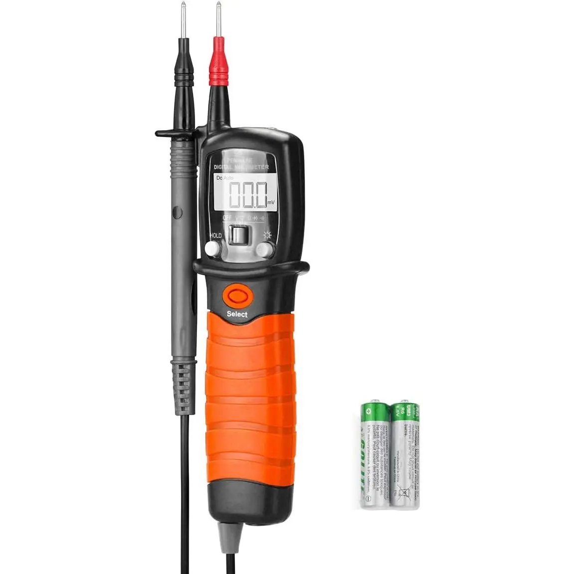 Digital Pen Multimeter AC DC 600V Voltmeter, 60M Ohm Resistance Meter, with Backlit Screen, Continuity Test Auto Power Off Electric DMM Tester BT-38B
