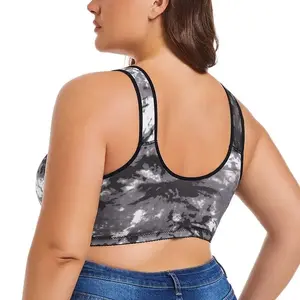 Plus Size Women's Bra Printed Front Button Bras Full Coverage Camisole Underwear Comfortable No Underwire Comfort Push Up Bras