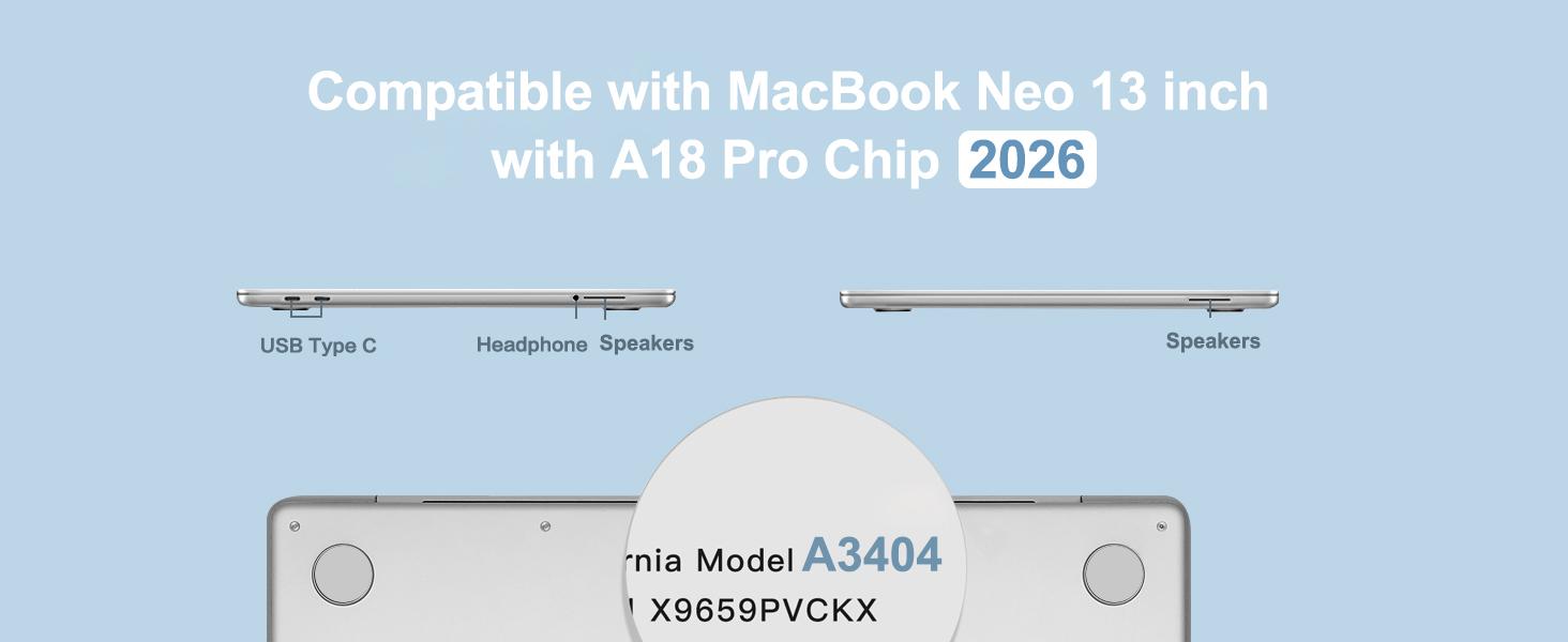 MOSISO Compatible with MacBook Neo Case 13 inch 2026 Release Model A3404 with A18 Pro Chip, 4 in 1 Kit Precision Fit Crack & Scratch Resistant Protective Hard Shell Case Cover, Crystal Clear