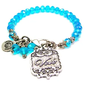 Vovo Victorian Scroll Splash Of Color Crystal Bracelet