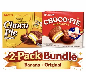 Choco-pie-2-Pack Bundle-Banana & Original Sweet Fluffy Cake