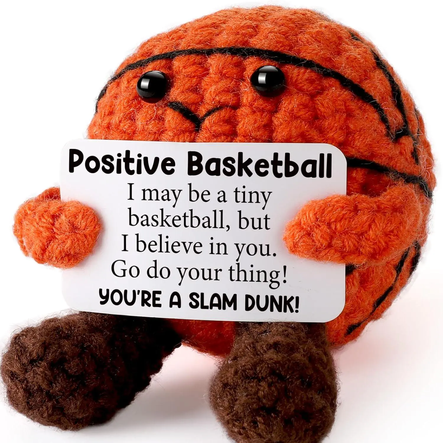 Emotional support crochet crochet rugby/basketball decoration doll gift - Emotional inspirational support gift suitable for women, men, friends, teenage boys, girls, teammates - Handmade basketball crochet mini rugby gift Christmas, New Year, decoration,