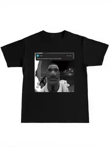 Humorous Funny Short Sleeve T-Shirt Print, Unisex Casual Fit, Social Influencer Style, Young Adults, Friend Gatherings, Daily Wear