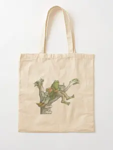 Sale up to 50%, Limited flash Deal, Frog and Toad reading in tree Cotton Tote Bag