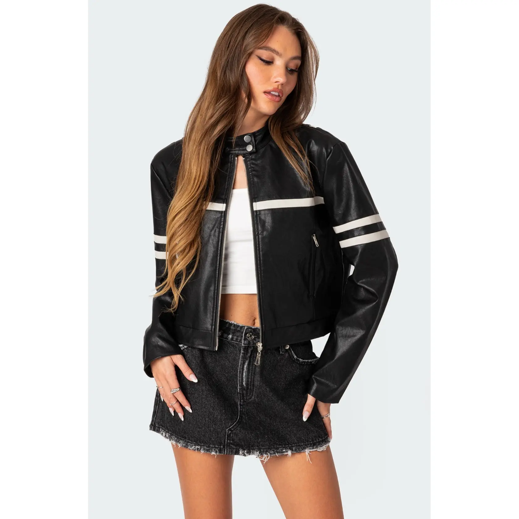 Rockstar Oversized Faux Leather Jacket Rockstar Oversized Faux Leather Jacket