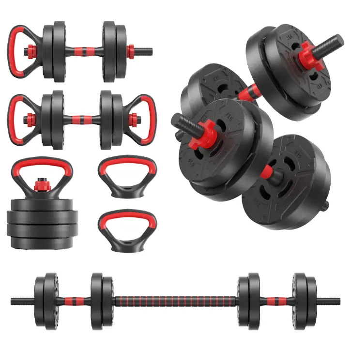 Signature Fitness Adjustable Dumbbell Set 40LB/4-IN-1, Portable Design with Changeable Weight Plates and Non-Slip Handles for Home Gym Workouts