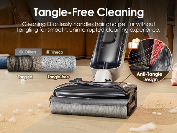 Tineco Floor ONE S6 Master Wet Dry Vacuum Cleaner, 20kPa Suction Vacuum Mop with Dual-Edge Cleaning, 45 Min Runtime (Quite Mode), 185°F Flashdry, 4inch Ultra-Slim