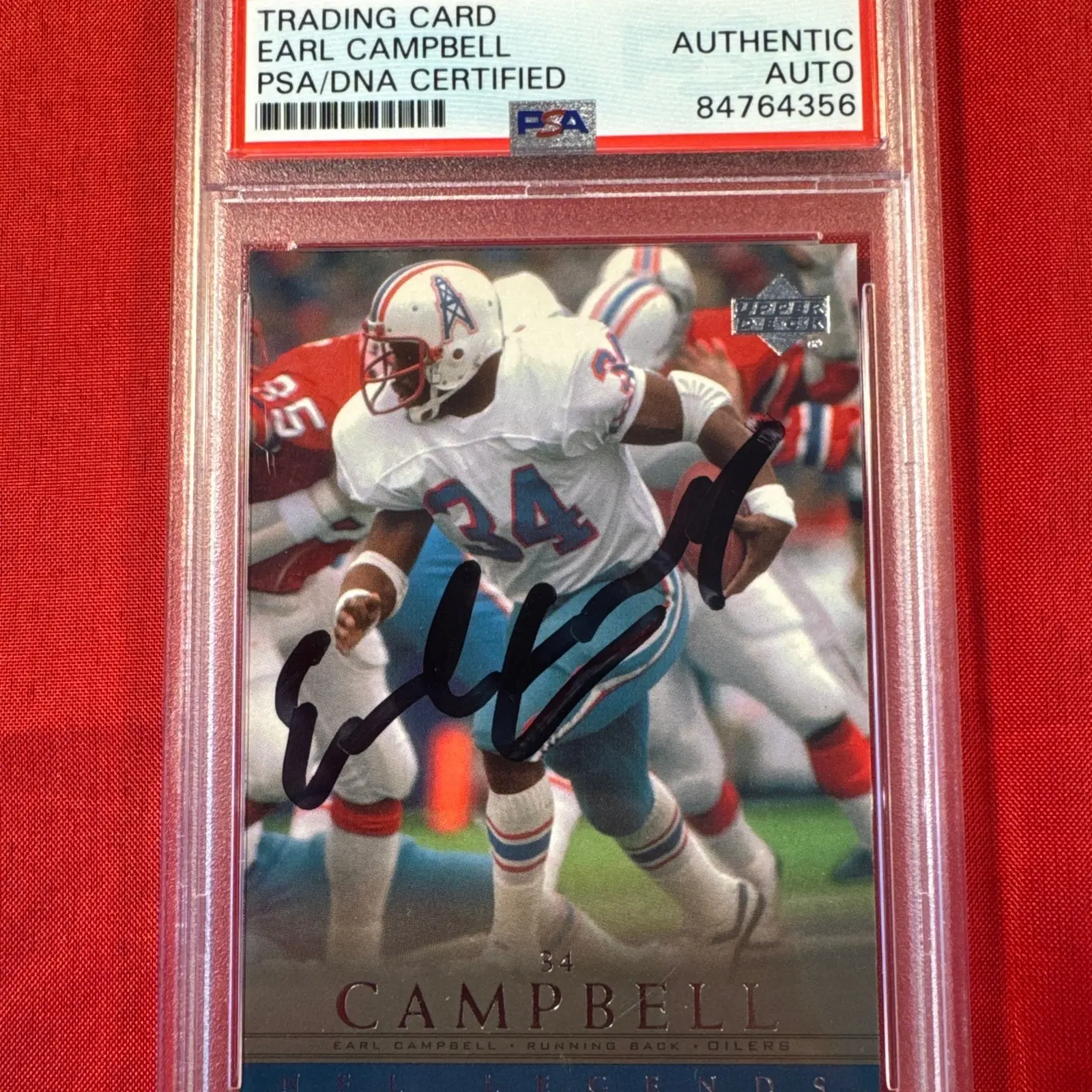 2000 Upper Deck-EARL CAMPBELL on Card Auto #25-PSA/DNA Certified-Houston Oilers