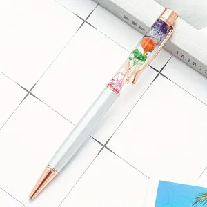 Eternal Flower Series Oil Painting Pen , Metal Ballpoint Pen, Suitable for School Gift Pens